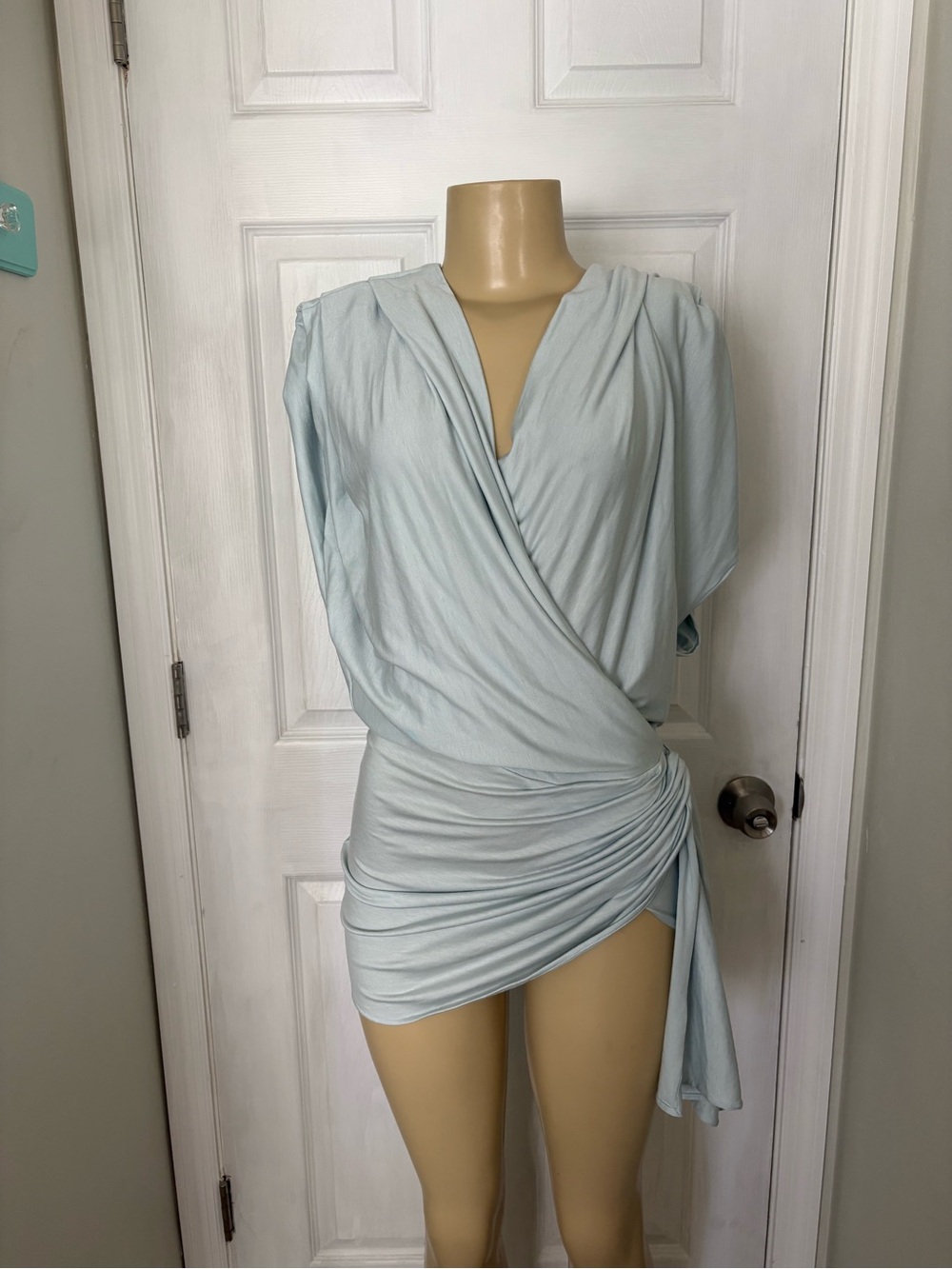 Aya Muse Draped Jersey Mini Dress